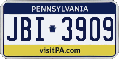 PA license plate JBI3909