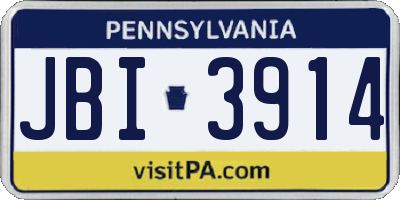 PA license plate JBI3914