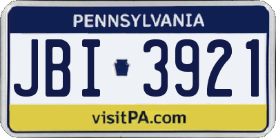 PA license plate JBI3921