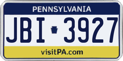 PA license plate JBI3927