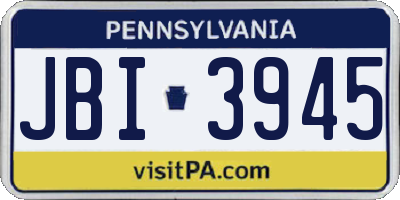 PA license plate JBI3945