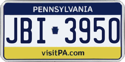 PA license plate JBI3950