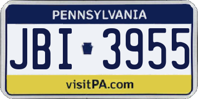 PA license plate JBI3955