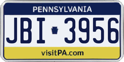 PA license plate JBI3956