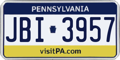 PA license plate JBI3957