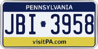 PA license plate JBI3958