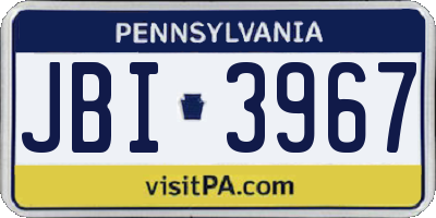 PA license plate JBI3967