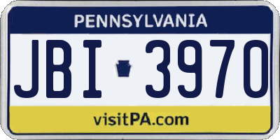PA license plate JBI3970