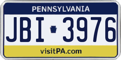 PA license plate JBI3976