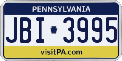 PA license plate JBI3995