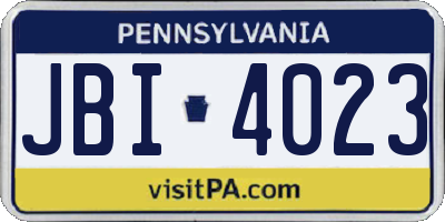 PA license plate JBI4023