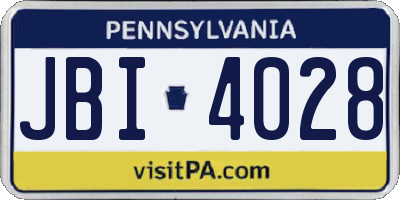 PA license plate JBI4028