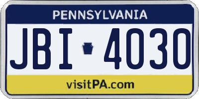 PA license plate JBI4030