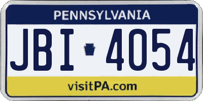 PA license plate JBI4054