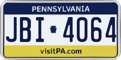 PA license plate JBI4064