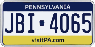 PA license plate JBI4065