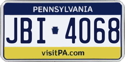 PA license plate JBI4068