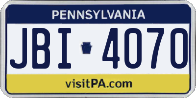 PA license plate JBI4070