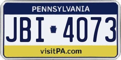PA license plate JBI4073