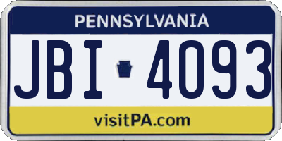 PA license plate JBI4093