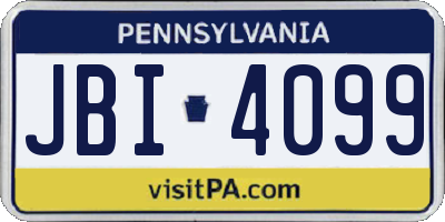 PA license plate JBI4099