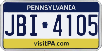 PA license plate JBI4105