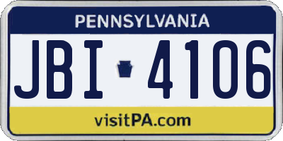 PA license plate JBI4106