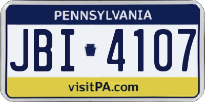 PA license plate JBI4107