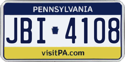 PA license plate JBI4108