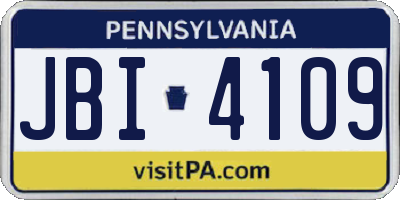 PA license plate JBI4109