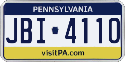 PA license plate JBI4110