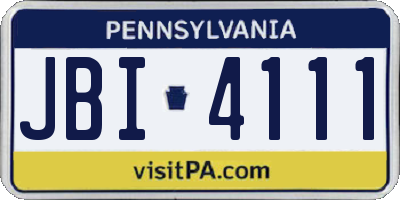 PA license plate JBI4111