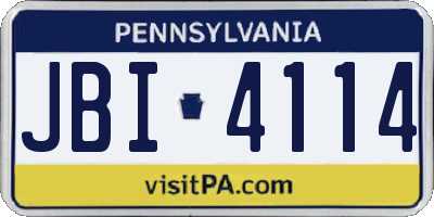 PA license plate JBI4114