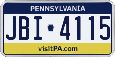 PA license plate JBI4115