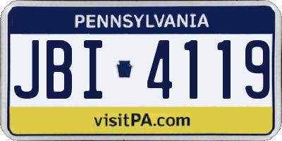 PA license plate JBI4119