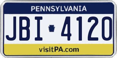 PA license plate JBI4120