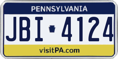 PA license plate JBI4124