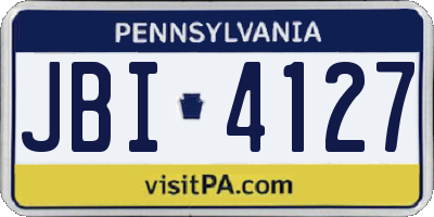 PA license plate JBI4127