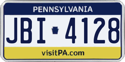 PA license plate JBI4128