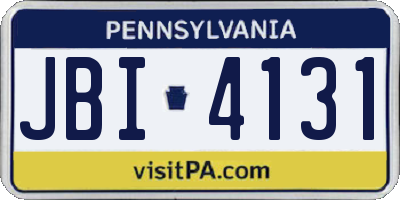 PA license plate JBI4131