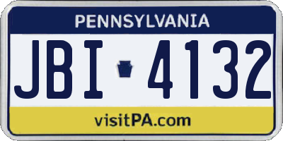 PA license plate JBI4132