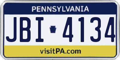 PA license plate JBI4134