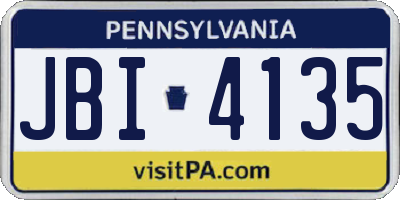 PA license plate JBI4135