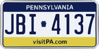 PA license plate JBI4137