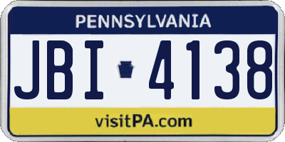 PA license plate JBI4138