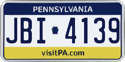 PA license plate JBI4139