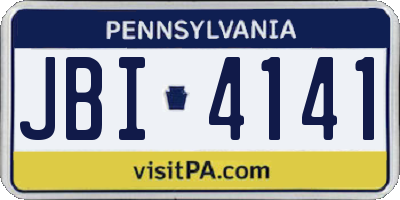 PA license plate JBI4141