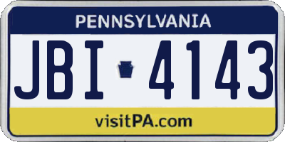 PA license plate JBI4143