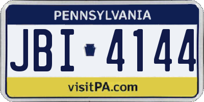 PA license plate JBI4144