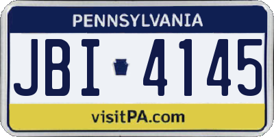 PA license plate JBI4145